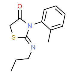 3-(2-Methylphenyl)-2-((Z)-propylimino)thiazolidin-4-one structure