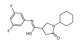 1-cyclohexyl-N-(3,5-difluorophenyl)-5-oxopyrrolidine-3-carboxamide Structure