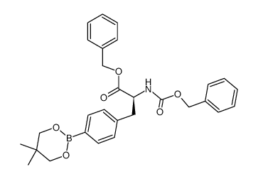 benzyl (S)-2-(((benzyloxy)carbonyl)amino)-3-(4-(5,5-dimethyl-1,3,2-dioxaborinan-2-yl)phenyl)propanoate结构式