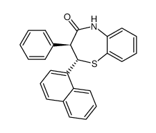 (2S,3S)-2-Naphthalen-1-yl-3-phenyl-2,3-dihydro-5H-benzo[b][1,4]thiazepin-4-one结构式