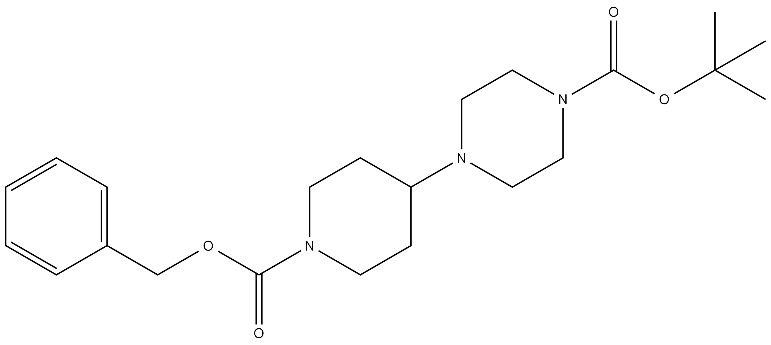 tert-butyl 4-(1-((benzyloxy)carbonyl)piperidin-4-yl)piperazine-1-carboxylate结构式