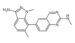 6-(3-amino-1,6-dimethyl-1H-indazol-7-yl)-N-methylquinazolin-2-amine结构式