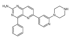 4-phenyl-6-(2-(piperazin-1-yl)-pyridin-4-yl)pyrido[3,2-d]pyrimidin-2-ylamine结构式