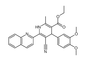 Ethyl 5-cyano-4-(3,4-dimethoxyphenyl)-2-methyl-6-(2-quinolyl)-1,4-dihy dro-3-pyridinecarboxylate结构式