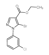 5-溴-1-(3-氯苯基)-1H-吡唑-4-羧酸乙酯结构式