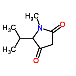 2,4-吡咯烷二酮,1-甲基-5-(1-甲基乙基)-结构式