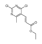 ethyl (E)-3-(2,4-dichloro-6-methyl-5-pyrimidinyl)-2-propenoate结构式