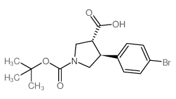 (3R,4S)-4-(4-BROMOPHENYL)-1-(TERT-BUTOXYCARBONYL)PYRROLIDINE-3-CARBOXYLIC ACID Structure