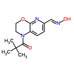 1-{6-[(E)-(Hydroxyimino)methyl]-2,3-dihydro-1H-pyrido[2,3-b][1,4]oxazin-1-yl}-2,2-dimethyl-1-propanone Structure