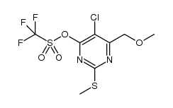 5-chloro-6-(methoxymethyl)-2-(methylsulfanyl)pyrimidin-4-yl trifluoromethanesulfonate结构式