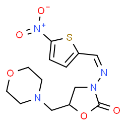 5-(Morpholinomethyl)-3-[(5-nitro-2-thenylidene)amino]-2-oxazolidinone结构式