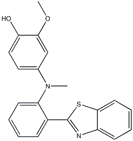 4-(N-(2-(苯并[D]噻唑-2-基)苯基)-N-甲基氨基)-2-甲氧基苯酚结构式