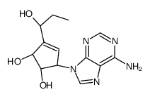 (1S,2R,5R)-5-(6-aminopurin-9-yl)-3-[(1R)-1-hydroxypropyl]cyclopent-3-ene-1,2-diol结构式