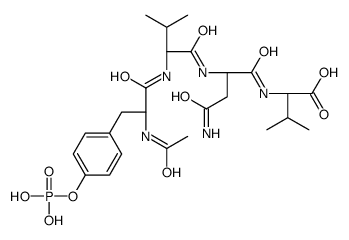 (2S)-2-[[(2S)-2-[[(2S)-2-[[(2S)-2-acetamido-3-(4-phosphonooxyphenyl)propanoyl]amino]-3-methylbutanoyl]amino]-4-amino-4-oxobutanoyl]amino]-3-methylbutanoic acid Structure