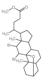 11β,12α-dibromo-3α,9-epoxy-5β-cholan-24-oic acid methyl ester结构式