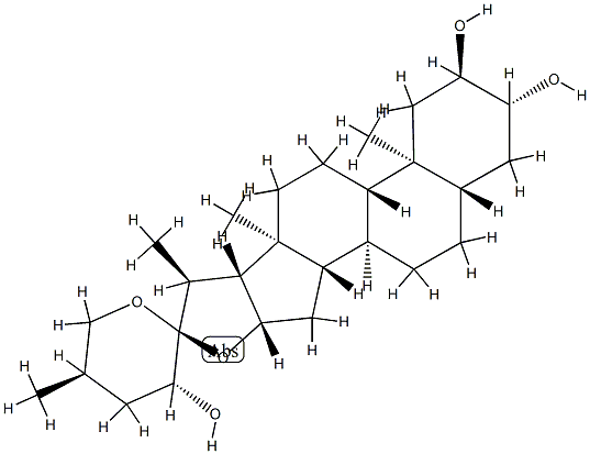 (22S,23R,25R)-5α-Spirostane-2α,3β,23-triol structure