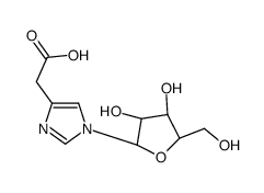 2-[1-[(2R,3R,4S,5R)-3,4-dihydroxy-5-(hydroxymethyl)oxolan-2-yl]imidazol-4-yl]acetic acid structure