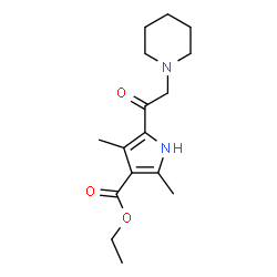 1H-Pyrrole-3-carboxylicacid,2,4-dimethyl-5-(1-piperidinylacetyl)-,ethylester(9CI) structure