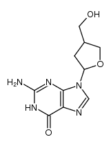 2-amino-9-(4-(hydroxymethyl)tetrahydrofuran-2-yl)-1H-purin-6(9H)-one结构式