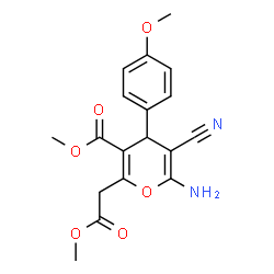 Methyl 6-amino-5-cyano-2-(2-methoxy-2-oxoethyl)-4-(4-methoxyphenyl)-4H-pyran-3-carboxylate picture