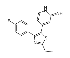 4-[2-ethyl-4-(4-fluorophenyl)-1,3-thiazol-5-yl]pyridin-2-amine结构式