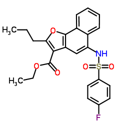 ethyl 5-(4-fluorophenylsulfonamido)-2-propylnaphtho[1,2-b]furan-3-carboxylate Structure