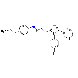 2-{[4-(4-Bromophenyl)-5-(3-pyridinyl)-4H-1,2,4-triazol-3-yl]sulfanyl}-N-(4-ethoxyphenyl)acetamide Structure