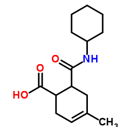 6-(Cyclohexylcarbamoyl)-4-methyl-3-cyclohexene-1-carboxylic acid structure