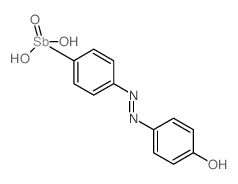 [4-[2-(4-oxo-1-cyclohexa-2,5-dienylidene)hydrazinyl]phenyl]stibonic acid structure