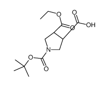 (3R,4R)-1-[(叔丁氧基)羰基]-4-(乙氧基羰基)吡咯烷-3-羧酸结构式