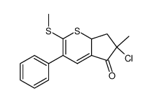 6-chloro-3-phenyl-6-methyl-2-methylsulfanyl-7,7a-dihydro-6H-cyclopenta[b]thiopyran-5-one Structure