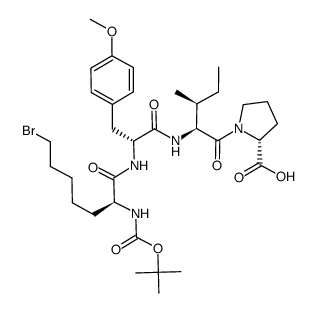 Boc-L-Ab7-D-Tyr(Me)-L-Ile-D-Pro-OH结构式