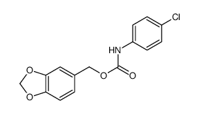 1,3-benzodioxol-5-ylmethyl N-(4-chlorophenyl)carbamate结构式