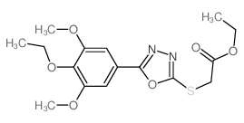 Aceticacid, 2-[[5-(4-ethoxy-3,5-dimethoxyphenyl)-1,3,4-oxadiazol-2-yl]thio]-, ethyl ester picture