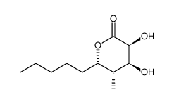 2H-Pyran-2-one, tetrahydro-3,4-dihydroxy-5-methyl-6-pentyl-, (3S,4S,5S,6S)- (9CI)结构式