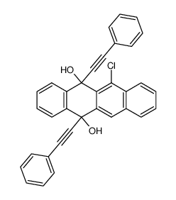 6-chloro-5,12-bis(phenylethynyl)-5,12-dihydronaphthacene-5,12-diol结构式