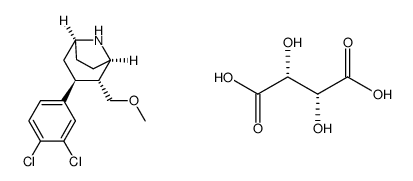 (1R,2R,3S,5S)-2-methoxymethyl-3-(3,4-dichlorophenyl)-8-azabicyclo[3.2.1]octane L-tartrate结构式