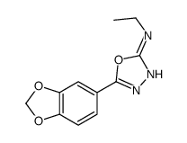 5-(1,3-benzodioxol-5-yl)-N-ethyl-1,3,4-oxadiazol-2-amine结构式