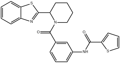 N-{3-[2-(1,3-Benzothiazol-2-yl)piperidine-1-carbonyl]phenyl}thiophene-2-carboxamide结构式