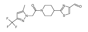 2-(1-{[5-methyl-3-(trifluoromethyl)-1H-pyrazol-1-yl]acetyl}piperidin-4-yl)-1,3-thiazole-4-carbaldehyde Structure