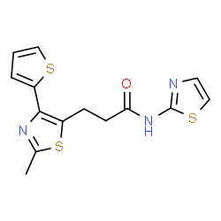 3-[2-methyl-4-(thiophen-2-yl)-1,3-thiazol-5-yl]-N-(1,3-thiazol-2-yl)propanamide structure