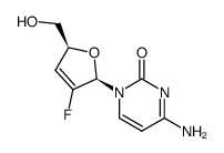 2',3'-dideoxy-2',3'-didehydro-2'-fluorocytidine structure