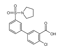 2-chloro-5-(3-pyrrolidin-1-ylsulfonylphenyl)benzoic acid结构式