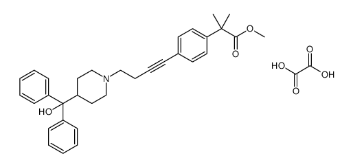 methyl 2-(4-(4-(4-(hydroxydiphenylmethyl)piperidin-1-yl)but-1-ynyl)phenyl)-2-methyl propionate oxalate Structure