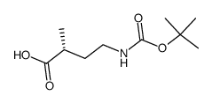 <2R>-4-((tert-butoxycarbonyl)amino)-2-methylbutanoic acid Structure