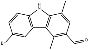 6-溴-1,4-四甲基-9H-咔唑-3-甲醛结构式