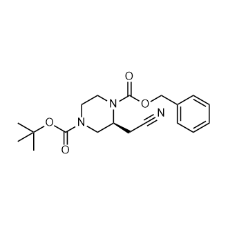 1-Benzyl 4-(tert-butyl) (S)-2-(cyanomethyl)piperazine-1,4-dicarboxylate structure