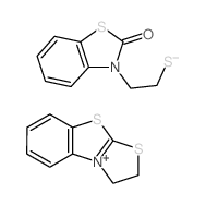 1,2-dihydro-[1,3]thiazolo[2,3-b][1,3]benzothiazol-9-ium,2-(2-oxo-1,3-benzothiazol-3-yl)ethanethiolate结构式