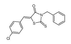 (5E)-3-benzyl-5-[(4-chlorophenyl)methylidene]-2-sulfanylidene-1,3-thiazolidin-4-one Structure