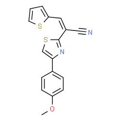 (Z)-2-(4-(4-methoxyphenyl)thiazol-2-yl)-3-(thiophen-2-yl)acrylonitrile Structure